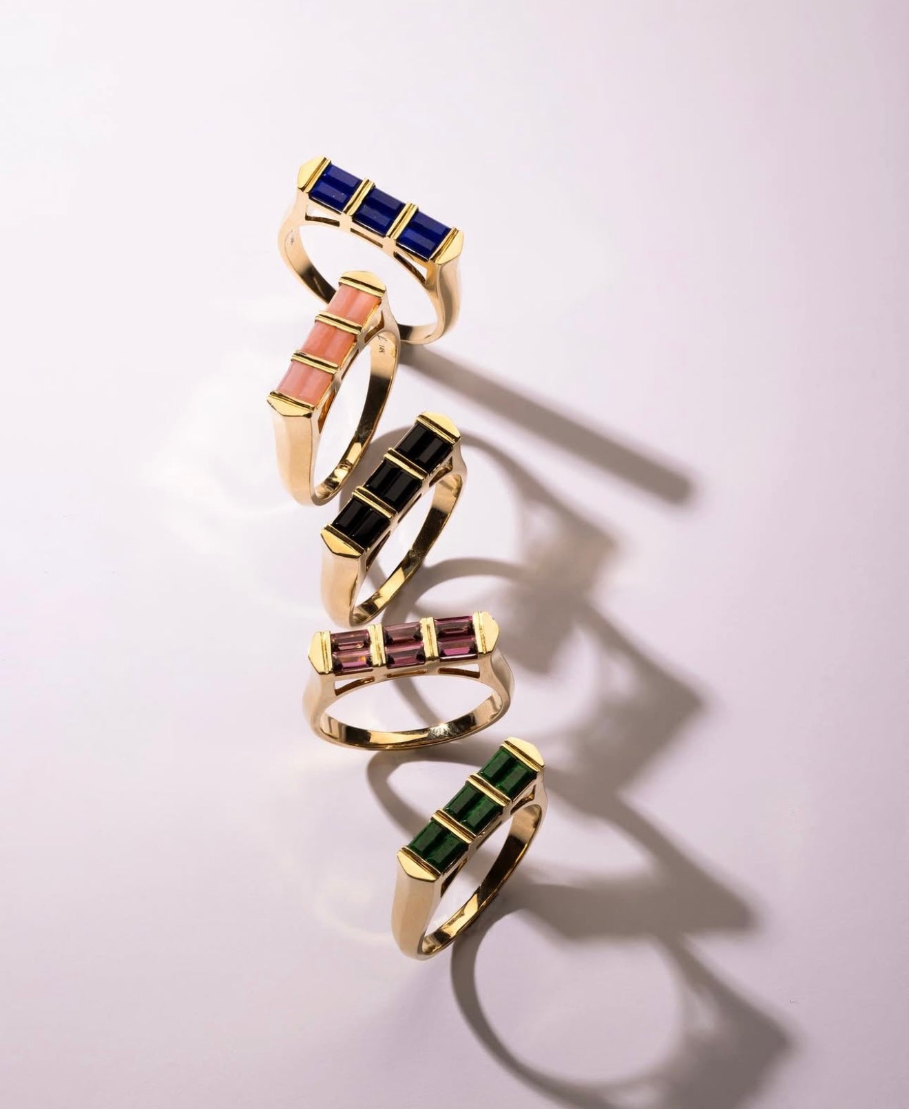 Fluted Colorblock Ring in Diamond – Tulipano