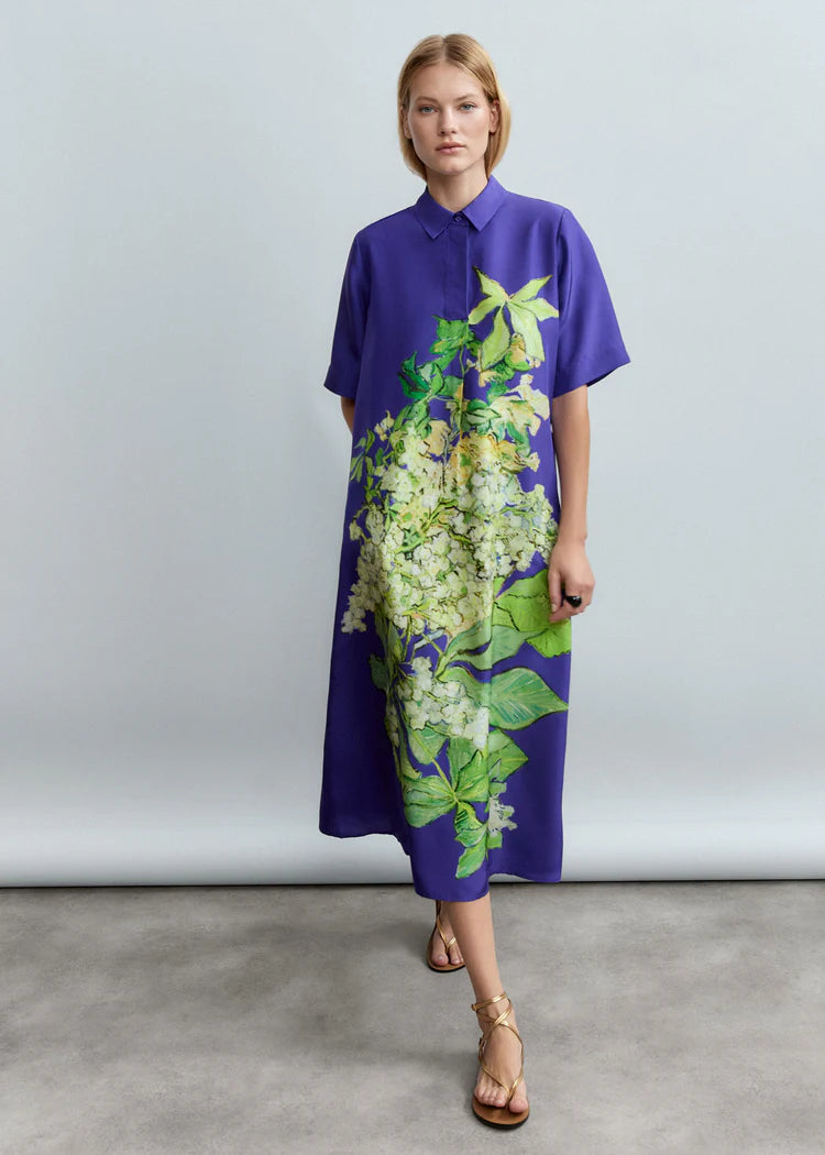 silk button down shirt dress Victoria Silk Button Down Midi Dress in black